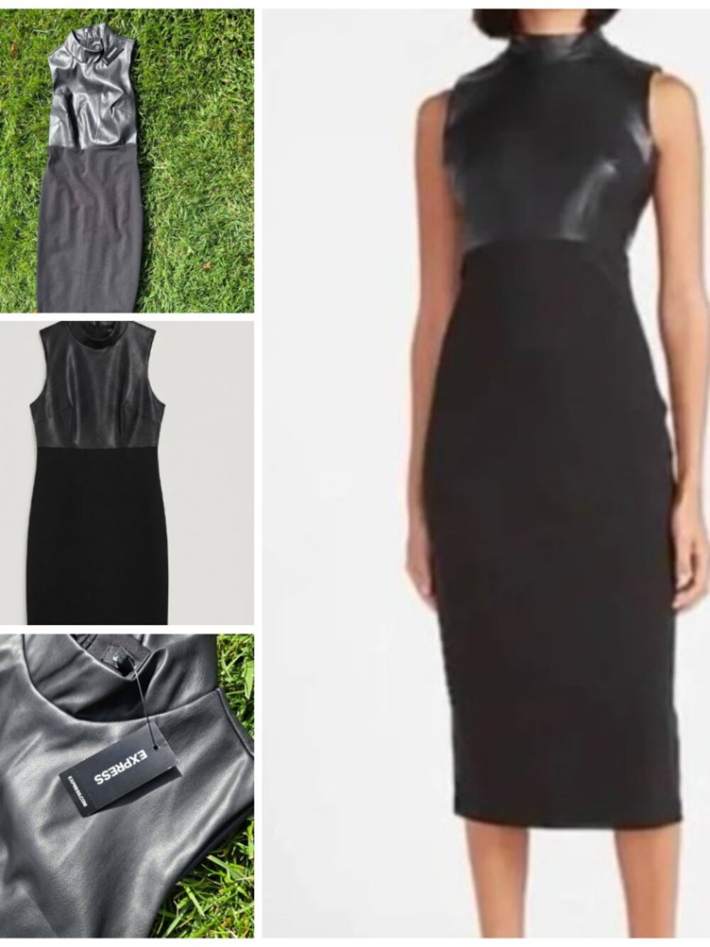 NEW with Tags - Express Faux Leather Bodice Dress - size XS